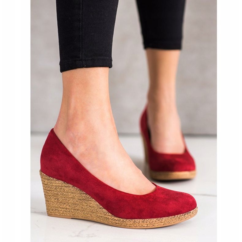 VINCEZA suede pumps red 1