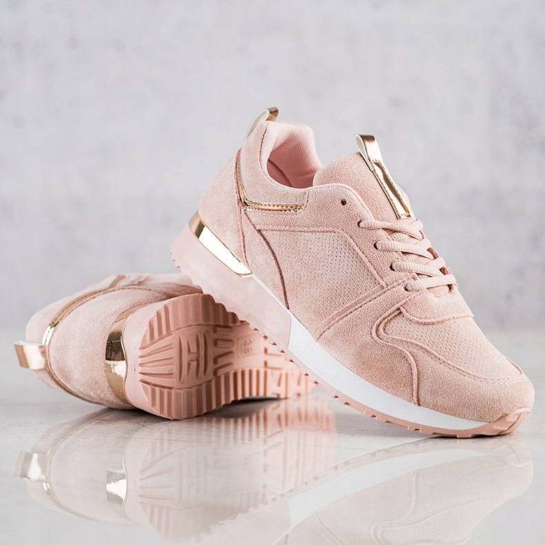 SHELOVET Powder Suede Sneakers pink 1
