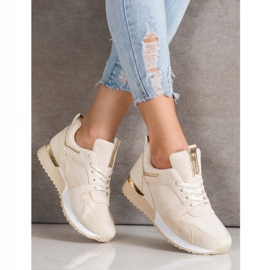 SHELOVET Beige Suede Sneakers 1