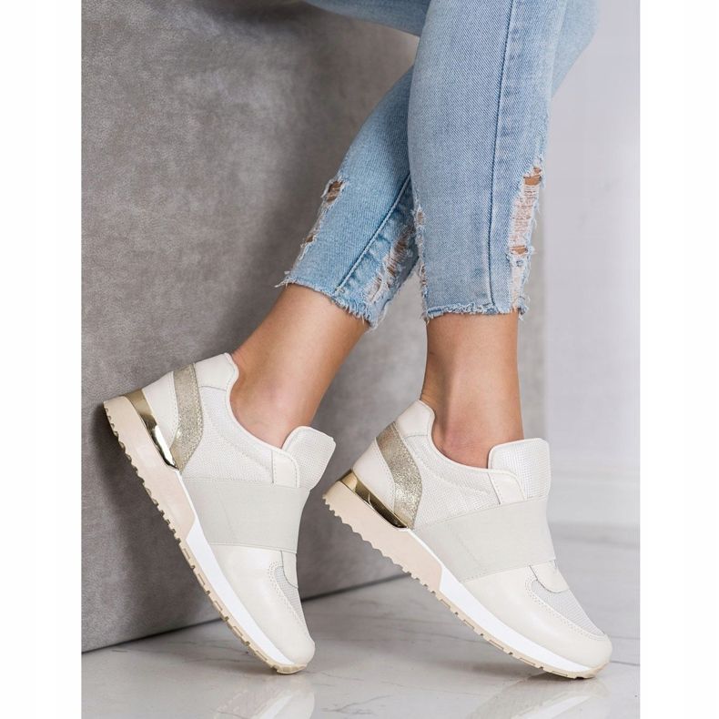 SHELOVET Stylish Slip-On Sneakers beige 1