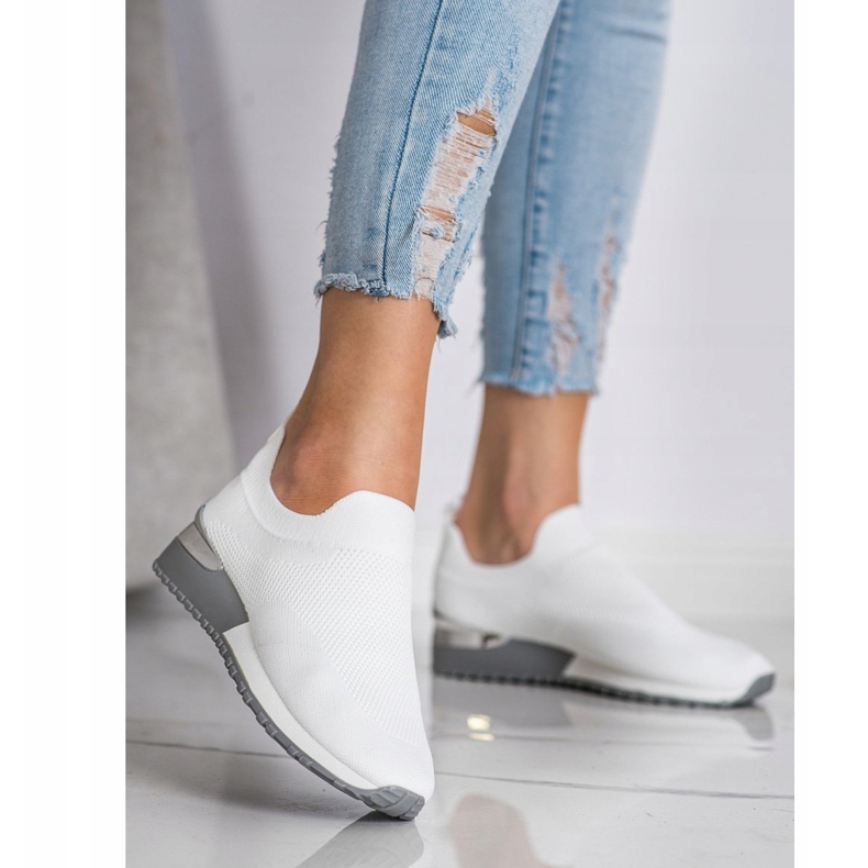 SHELOVET Textile Openwork Sneakers white 1