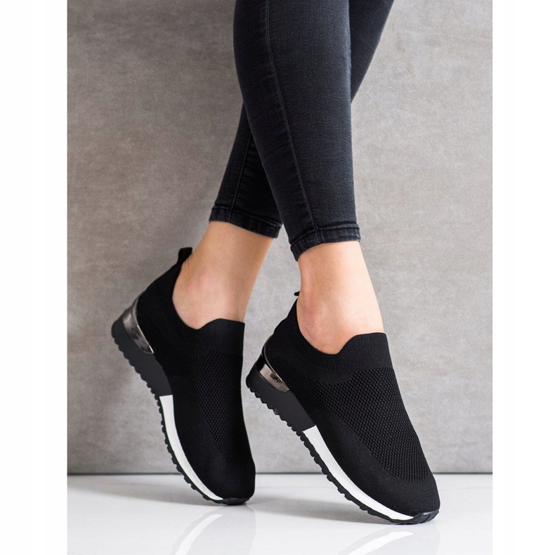 SHELOVET Textile Openwork Sneakers black 2