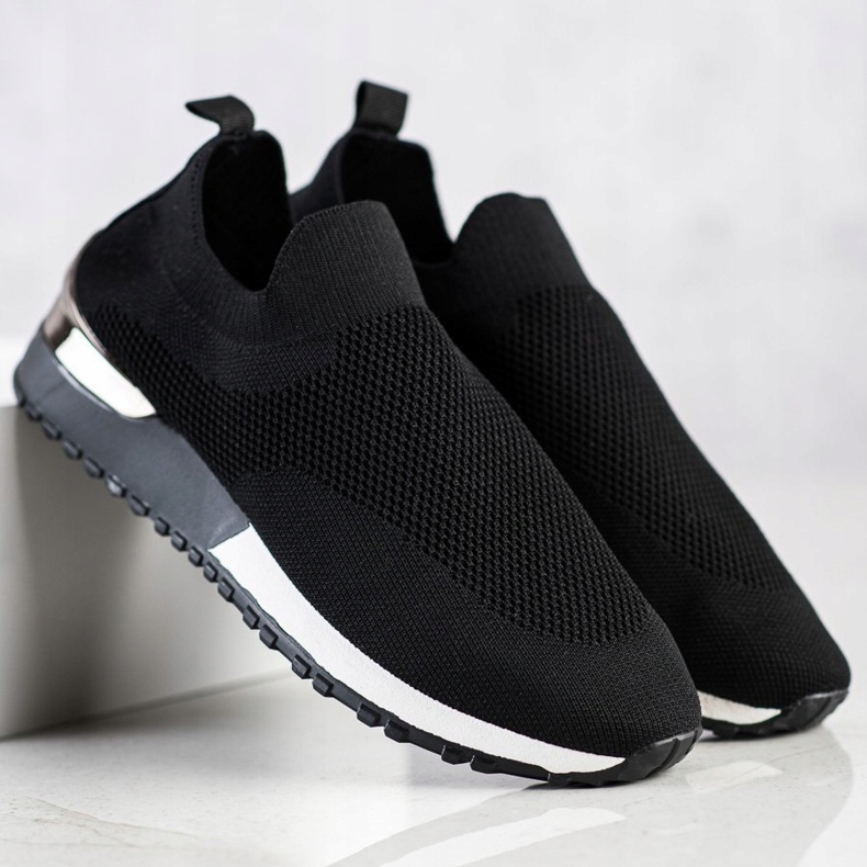 SHELOVET Textile Openwork Sneakers black 1