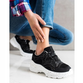 SHELOVET Sneakers With Decorative Platfrom black 1