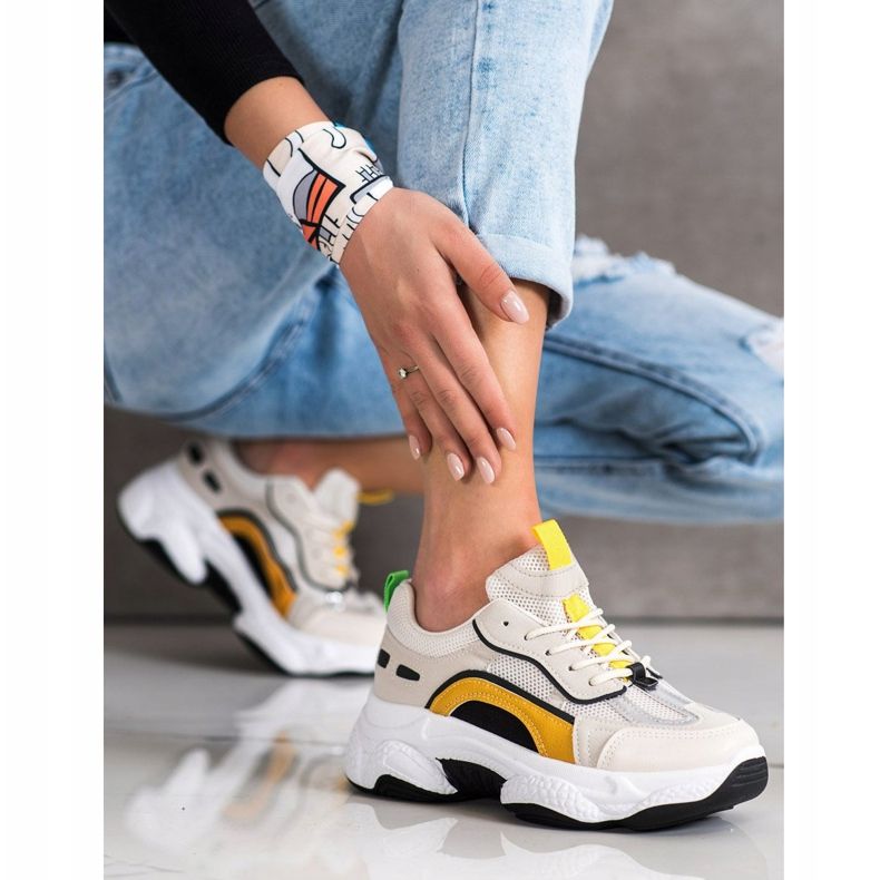 SHELOVET Seakersy Fashion beige multicolored 1