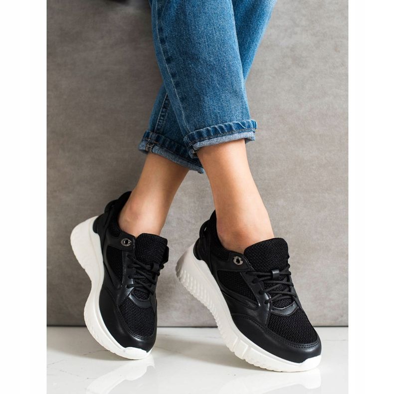 Weide Black Sneakers With Glitter 1