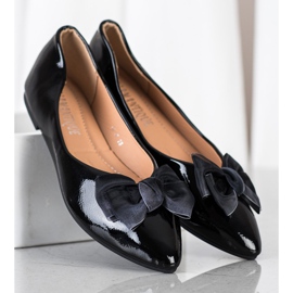 Diamantique Elegant lacquered ballerinas black 2