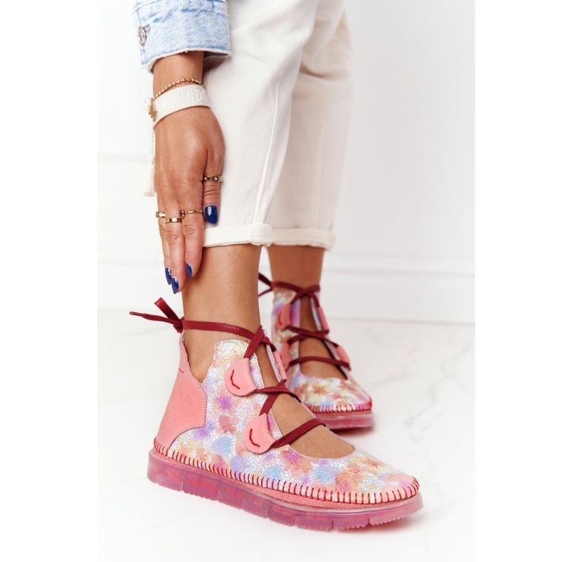 Women's leather boots Maciejka Pink 04457-15 multicolored 1 Women's leather boots Maciejka Pink 04457-15 multicolored 1