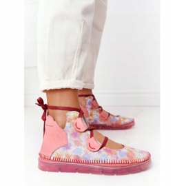 Women's leather boots Maciejka Pink 04457-15 multicolored 2