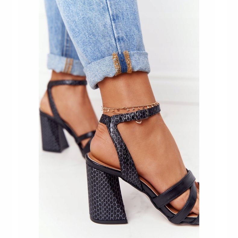 PV3 Leather Sandals On A Bar Black Visconi 4400476 1