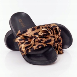 EVE Women's Slippers With A Bow Leopard Beat It brown black 2 EVE Women's Slippers With A Bow Leopard Beat It brown black 2
