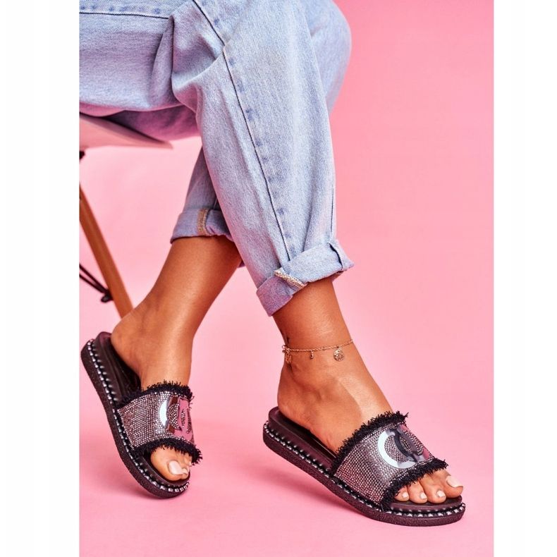 PS1 Flip-flops With Crystals On The Black Candy Man Platform 1