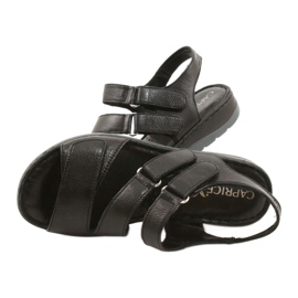 Caprice Comfortable Leather Sandals With Velcro 28152-26 black 3