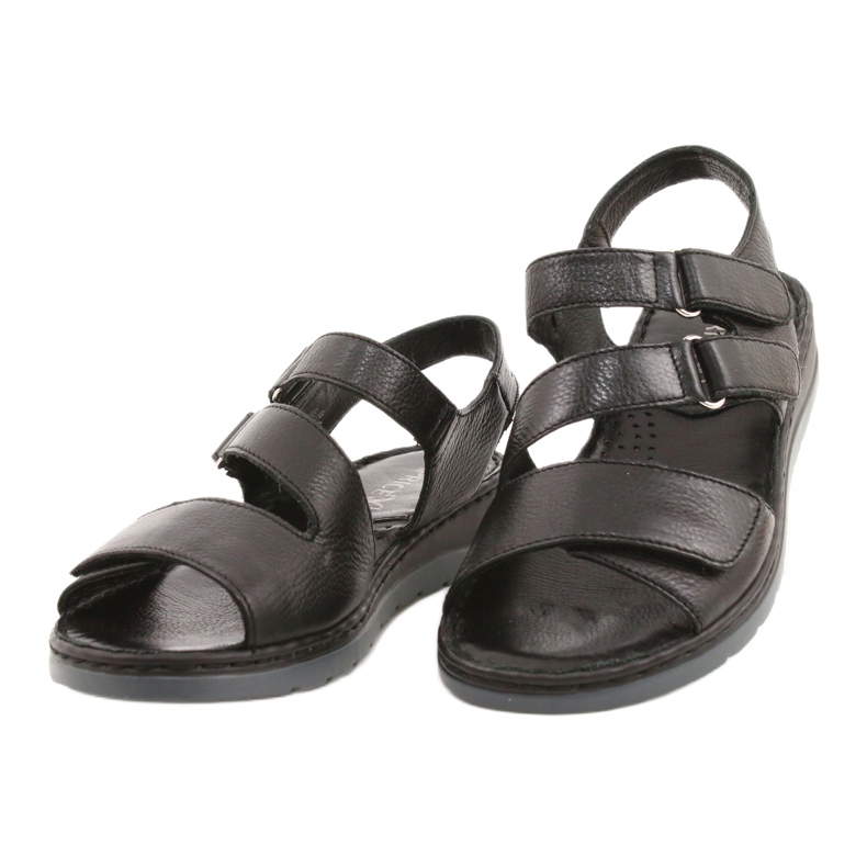 Caprice Comfortable Leather Sandals With Velcro 28152-26 black 1 Caprice Comfortable Leather Sandals With Velcro 28152-26 black 1