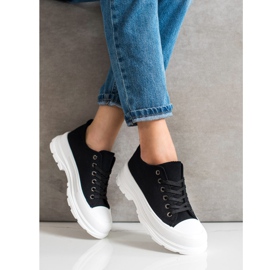SHELOVET Black Sneakers On The Platform 1