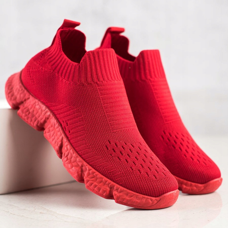 SHELOVET Fashionable Slip-On Sneakers red 1