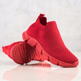 SHELOVET Fashionable Slip-On Sneakers red 2