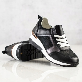 VINCEZA Glitter Sneakers black 2