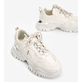 Beige sneakers with metallic Ansley inserts 2