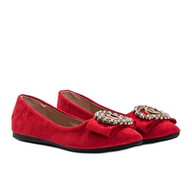 Red ballerinas with a Ciara buckle 1