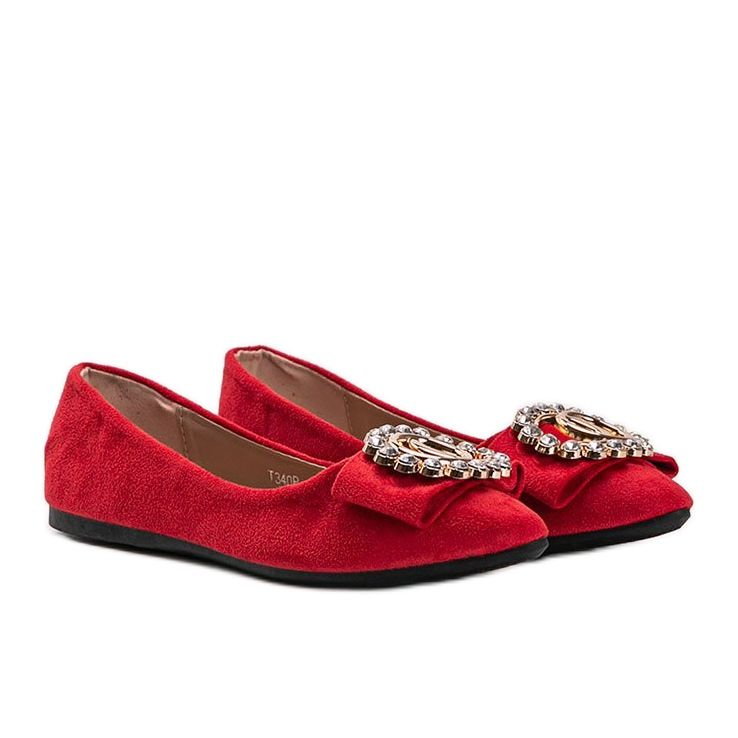 Red ballerinas with a Ciara buckle 1