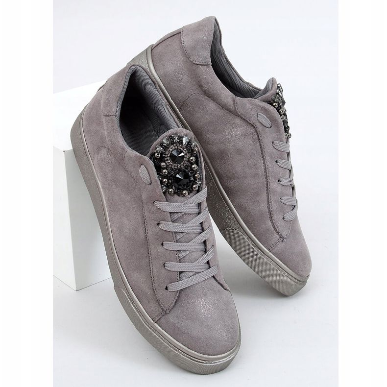 Gray sneakers with decorations gray FDY7786 Gray grey 1