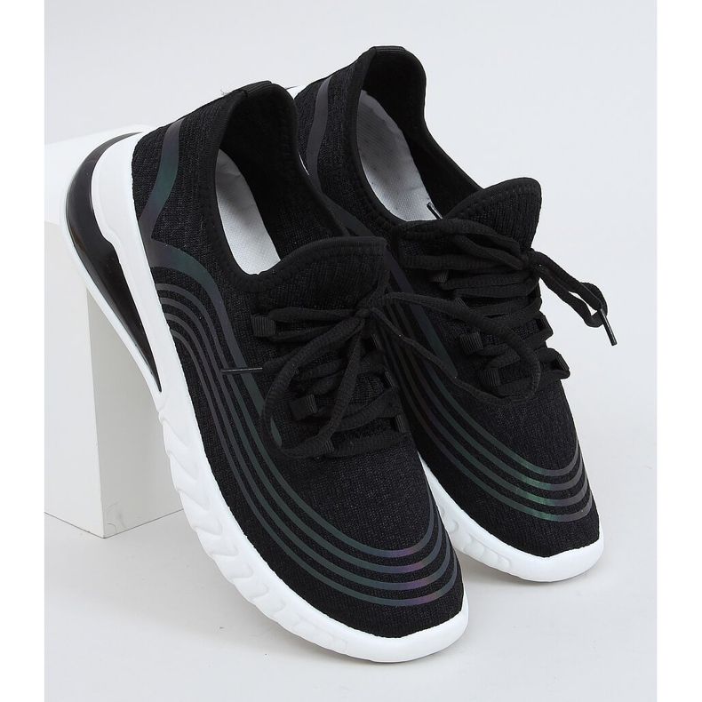 Black 3436 Black socks sports shoes 1