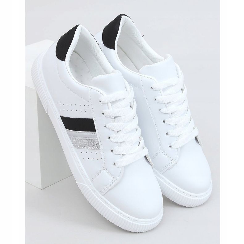 White women's sneakers 6111 Black 1