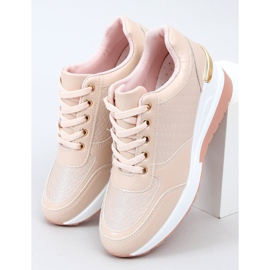 Pink MY-2717 Pink sports shoes on a hidden wedge heel 1