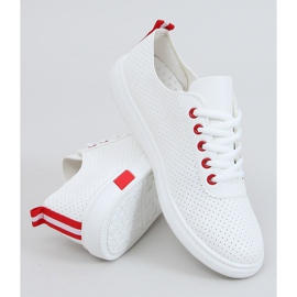 Women's sneakers white and red LA42 Red 1