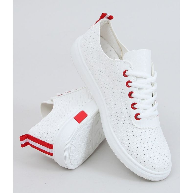 Women's sneakers white and red LA42 Red 1