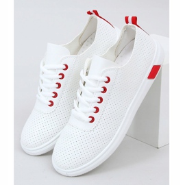 Women's sneakers white and red LA42 Red 2