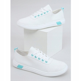Women's white and blue sneakers LA42 Blue 1
