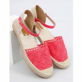 Raspberry lace espadrilles LX201 Red pink 1