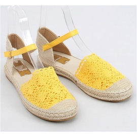 LX201 Yellow honey lace espadrilles beige 1