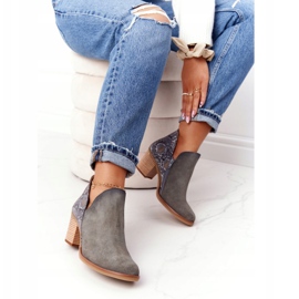 Women's Leather Boots On A Heel Maciejka Gray GAD 04492 silver grey 2