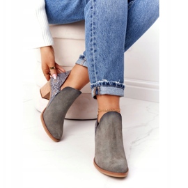 Women's Leather Boots On A Heel Maciejka Gray GAD 04492 silver grey 3