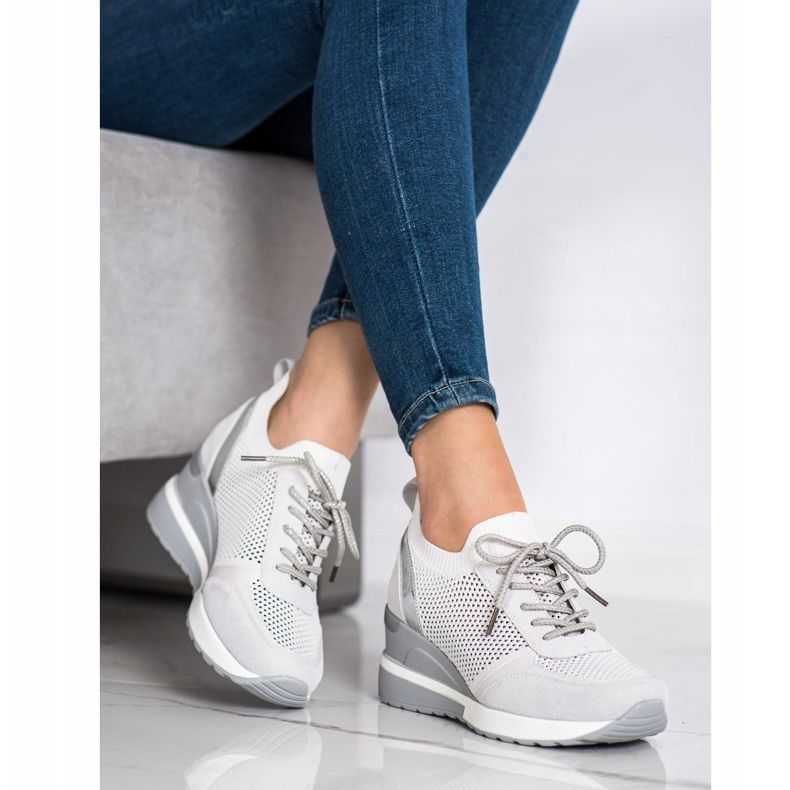 VINCEZA openwork sneakers grey 1