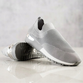 SHELOVET Textile Openwork Sneakers grey 1