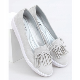 Gray loafers with fringes 6429 Gray grey 1