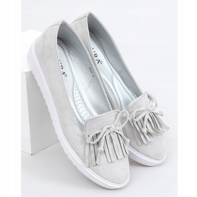 Gray loafers with fringes 6429 Gray grey 1