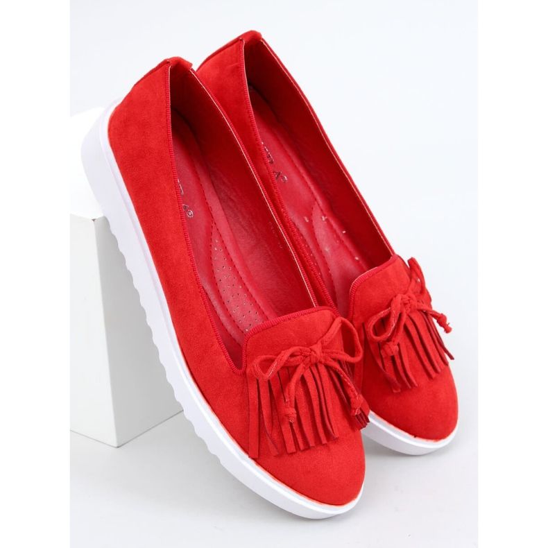 Red loafers with fringes 6429 Red 1