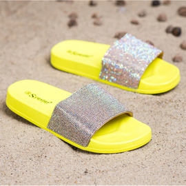 Seastar Slippers With Crystals golden yellow 1