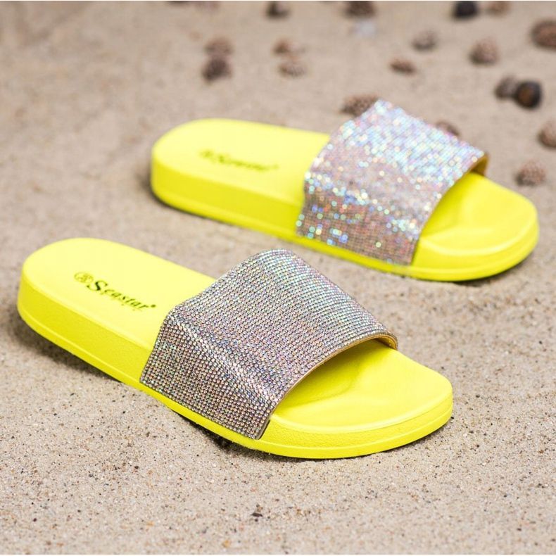 Seastar Slippers With Crystals golden yellow 1 Seastar Slippers With Crystals golden yellow 1