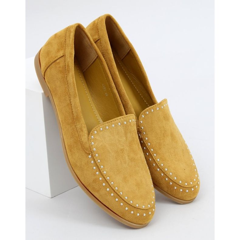 Moccasins with studs mustard 4322 Yellow 1