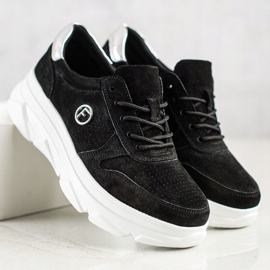 Filippo Leather Sneakers On The Platform black 1