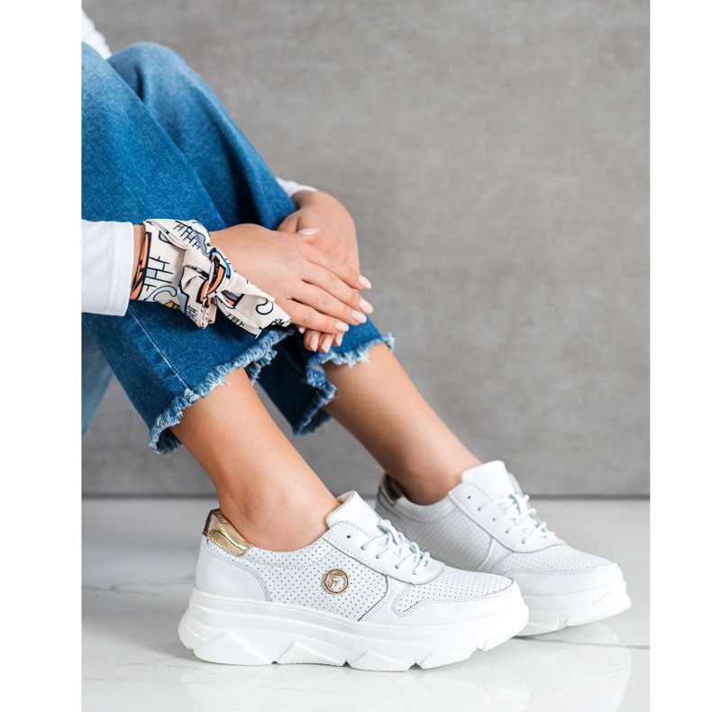 Filippo Leather Sneakers On The Platform white 1