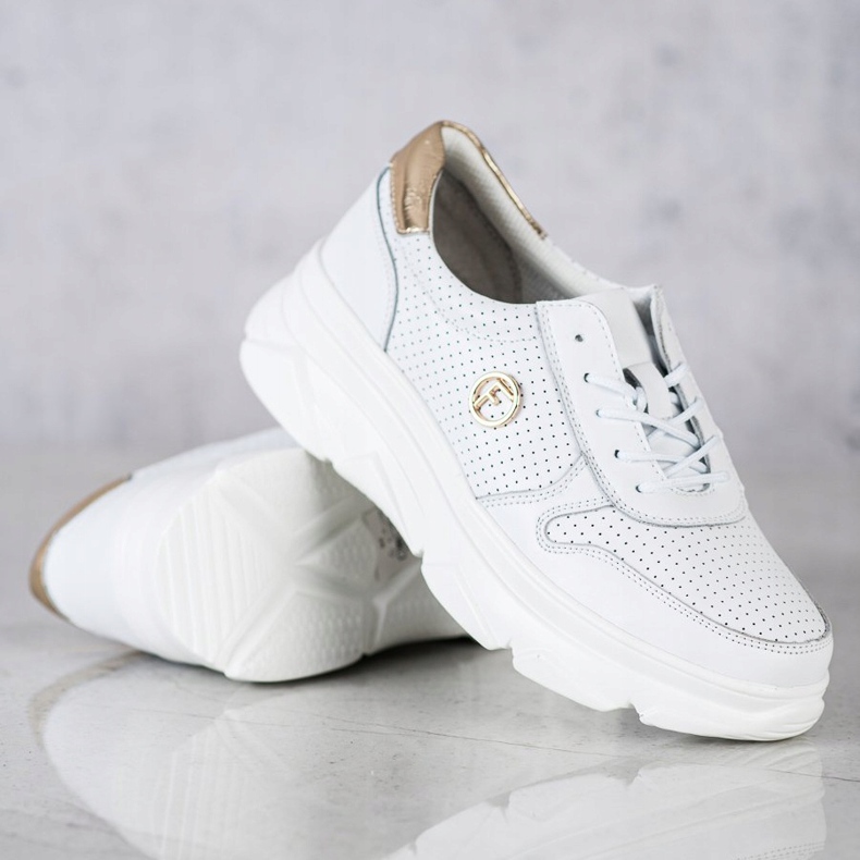 Filippo Leather Sneakers On The Platform white 2