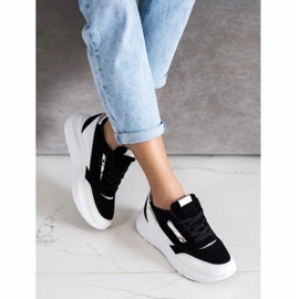 SHELOVET Stylish Suede Sneakers white black 2 SHELOVET Stylish Suede Sneakers white black 2