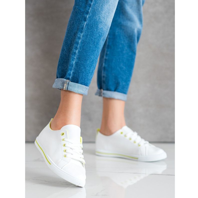 SHELOVET Comfortable Low Sneakers white 1